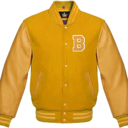 gold varsity jacket