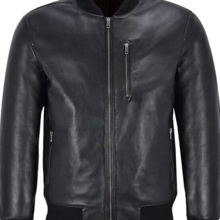 Black Leather Varsity Jacket
