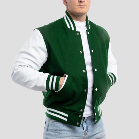 Mens Green Varsity Jacket