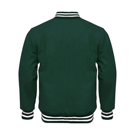 dark green varsity jacket