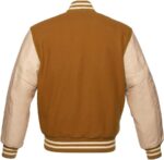 Gold Leather Varsity Jacket