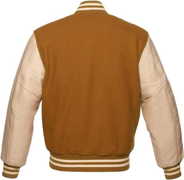 Gold Leather Varsity Jacket
