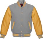 Grey And Gold Varsity Jacket