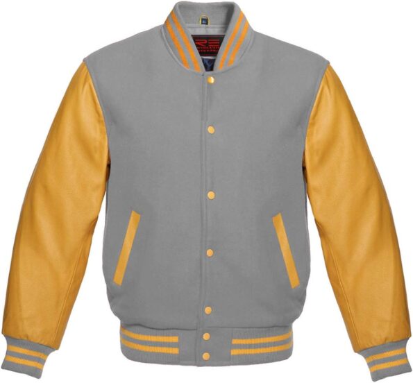 Grey And Gold Varsity Jacket