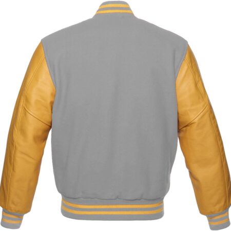 Grey And Gold Varsity Jacket