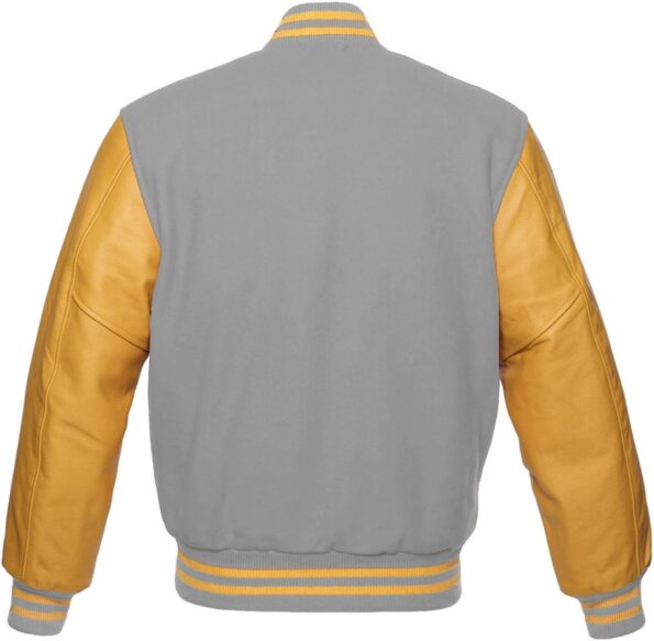 Grey And Gold Varsity Jacket