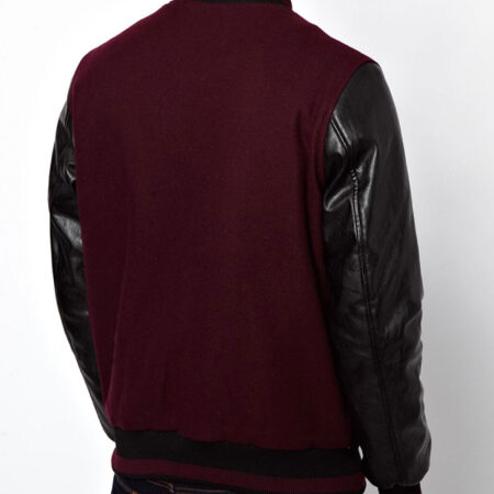 Maroon And Black Varsity Jacket