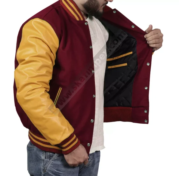 Maroon And Gold Varsity Jacket