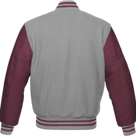Maroon And Gray Varsity Jacket