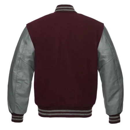 Maroon And Grey Varsity Jacket