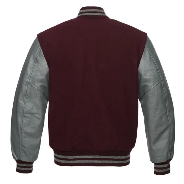 Maroon And Grey Varsity Jacket