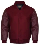 Maroon Varsity Jacket Leather Sleeves