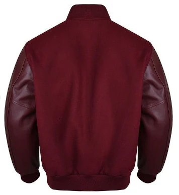 Maroon Varsity Jacket Leather Sleeves