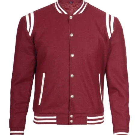 Maroon Varsity Jacket Men