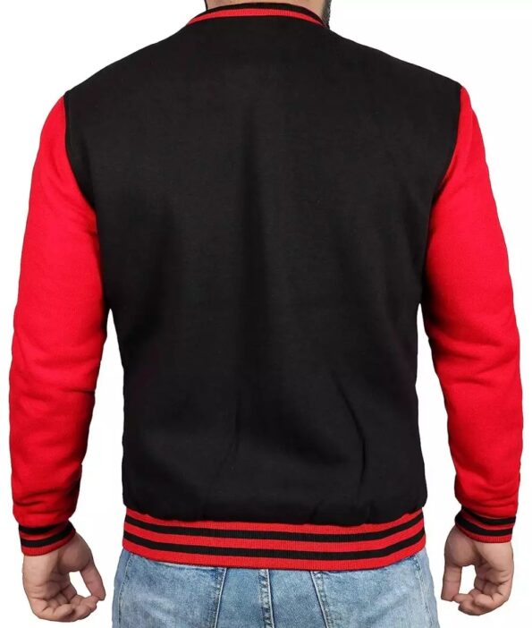 red and black varsity jacket mens