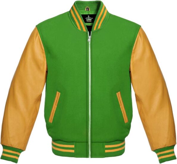 Varsity Jacket green And Gold Yellow