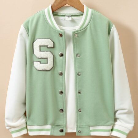 Mint Green Varsity Jacket