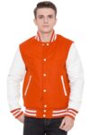 Orange Varsity Jacket Men's