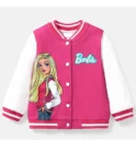 Barbie Varsity Pink And White Wool Jacket