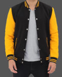 Black And Yellow Classic Varsity Jacket
