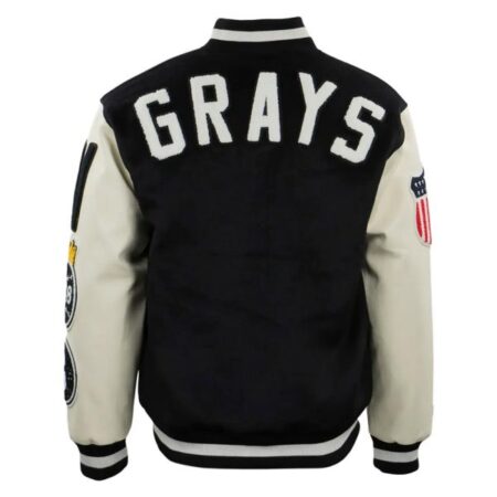 Homestead Grays Vintage Black/White Wool & Leather Varsity Jacket