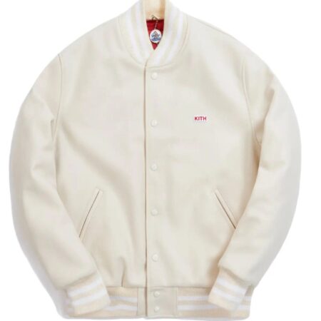 Kith x Coca-Cola x Golden Bear White Varsity Jacket