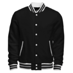 Men's Black Fleece Varsity Jacket