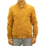 Men's Yellow Suede Varsity Jacket