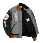 Palace x Stella Artois Stadium Grey & Black Varsity Jacket