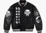 Supreme Bounty Hunter Black Wool & Leather Varsity Jacket