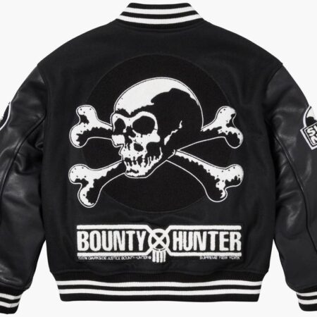 Supreme Bounty Hunter Black Wool & Leather Varsity Jacket