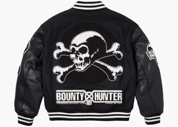 Supreme Bounty Hunter Black Wool & Leather Varsity Jacket