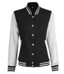 Womens Baseball Style Black And White Varsity Jacket