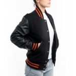 Womens-Black-Wool-And-Leather-With-Orange-Stripes-Varsity-Jacket-1.jpg