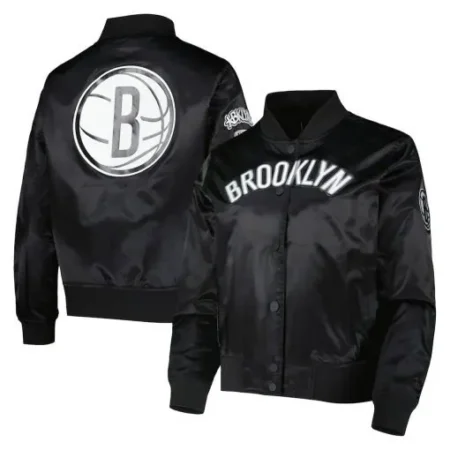 Brooklyn Nets Black Classics Satin Jacket