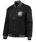 Brooklyn Nets Black Poly Twill Jacket