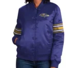 Purple Baltimore Ravens Line Up Full-Snap Satin Jacket