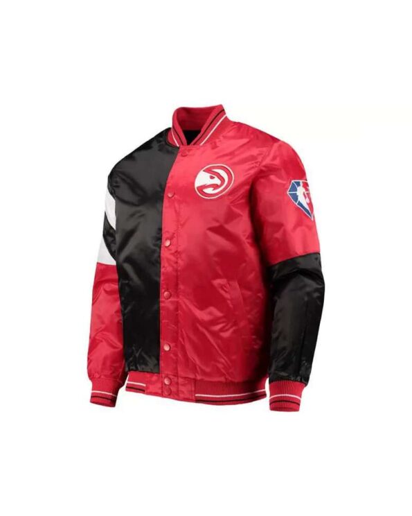 nba atlanta hawks leader color block satin jacket