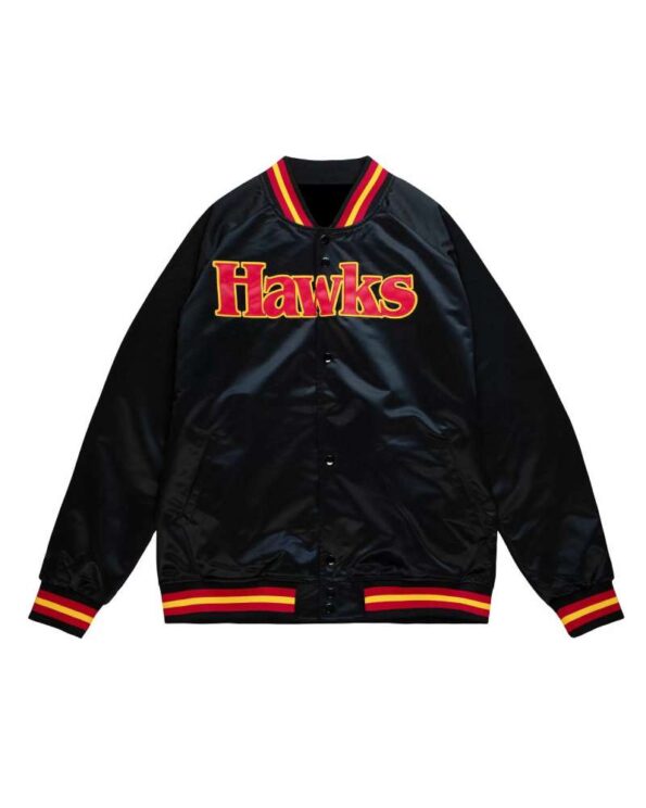 nba atlanta hawks navy satin jacket