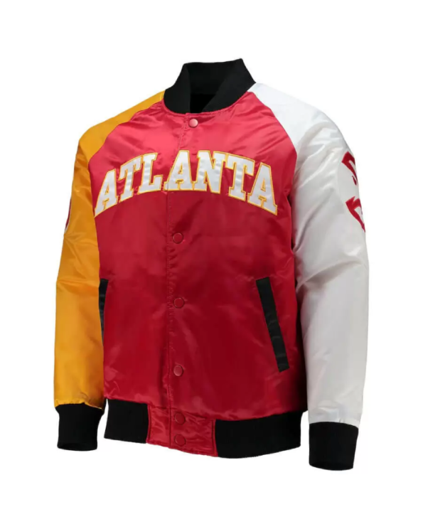 nba atlanta hawks tricolor classics script satin jacket