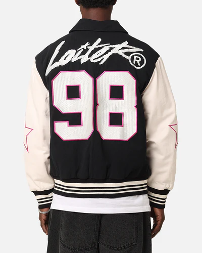 Vice City Loiter Racing Varsity Jacket Black Vice City Loiter Racing Varsity Jacket Black