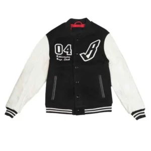 04 BBC White and Black Letterman Jacket
