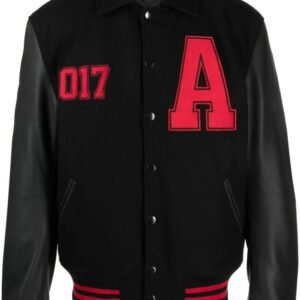 1017 Alyx 9sm Black Logo-print Varsity Jacket