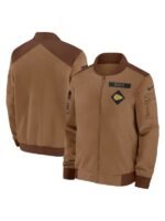Kansas City Chiefs Salute To Service Brown Bomber Jacket Kansas City Chiefs Salute To Service Brown Bomber Jacket