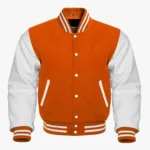 Orange & White Stylish Varsity Letterman Jacket Orange & White Stylish Varsity Letterman Jacket
