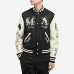 AMIRI Men's MA Angel Varsity Jacket in Black AMIRI Men's MA Angel Varsity Jacket in Black