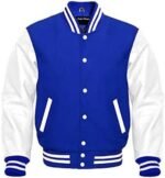 Blue And White Mens Varsity Jacket