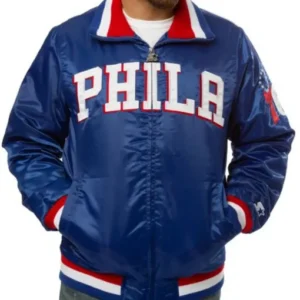 76ers with the stylish Satin Blue Jacket