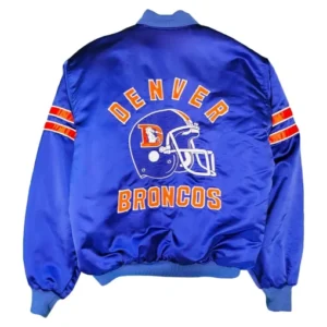 80s Denver Broncos Royal Blue Satin Jacket