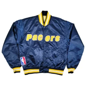 80s Indiana Pacers Navy Satin Jacket